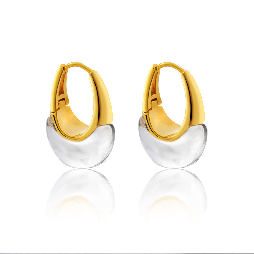 Style Simple Design Clip Cold Personalized Texture Irregular Transparent Resin Rings