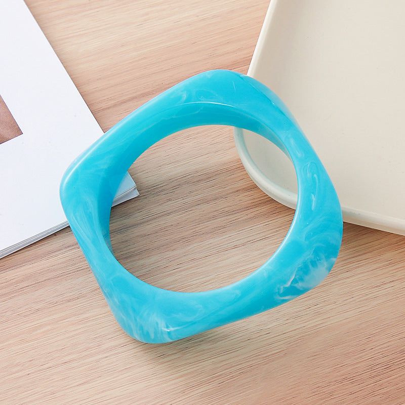 Women's Retro Irregular Blooming Round Wide Surface Bracelets