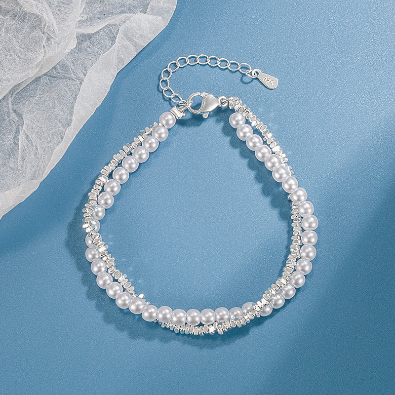 Of Sier Pearl Winding Female Design Fashion High Sense Temperament Bracelets