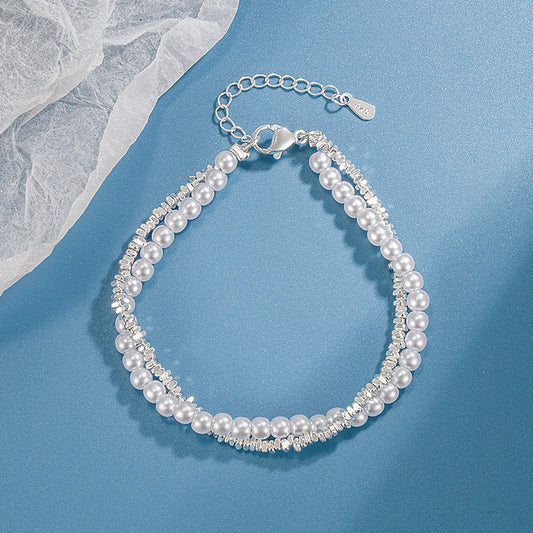 Of Sier Pearl Winding Female Design Fashion High Sense Temperament Bracelets
