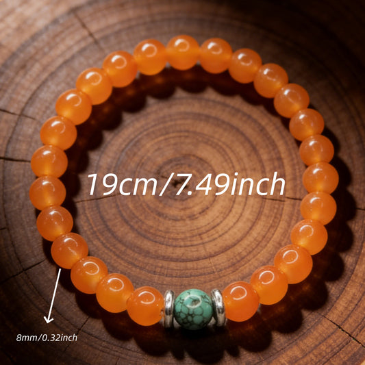 Natural Stone Prosperity Good Luck Orange With Bracelets