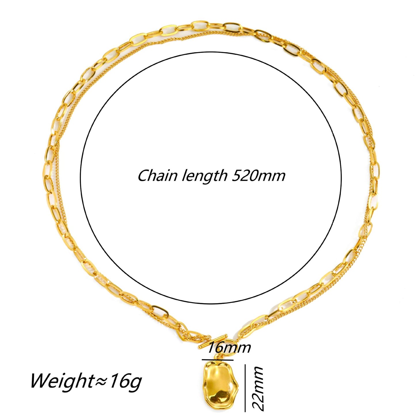 Personality Titanium Steel Long Sweater Chain Necklace