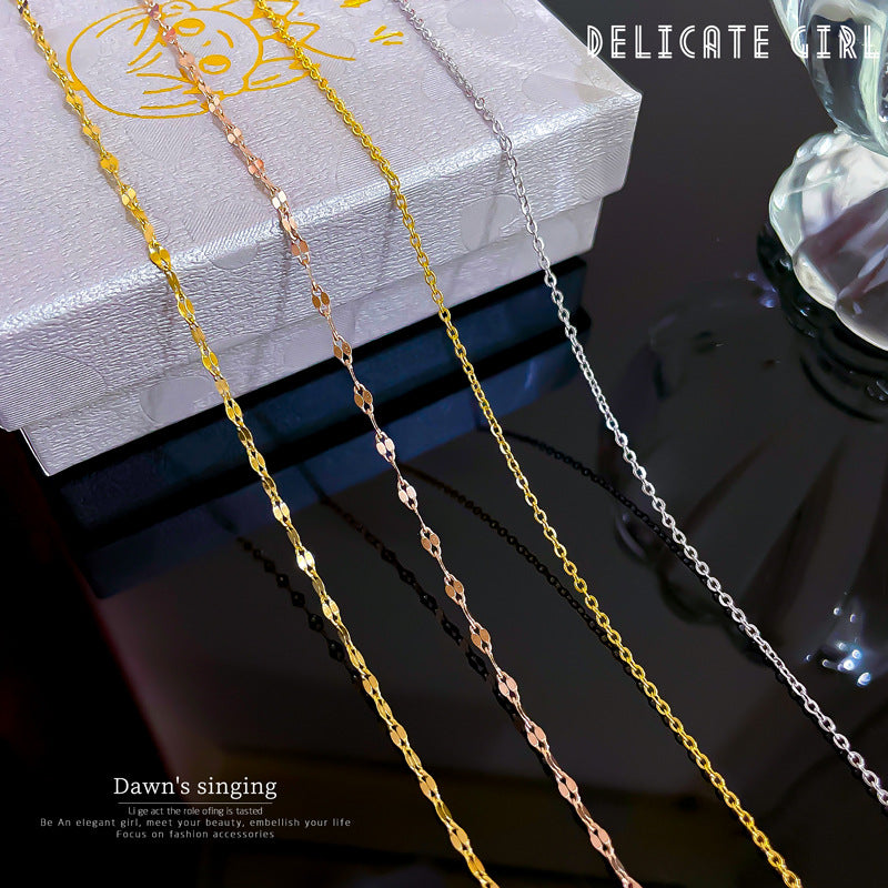 Regular Bare Chain Titanium Steel Rose Gold Accessories Scatter Necklaces