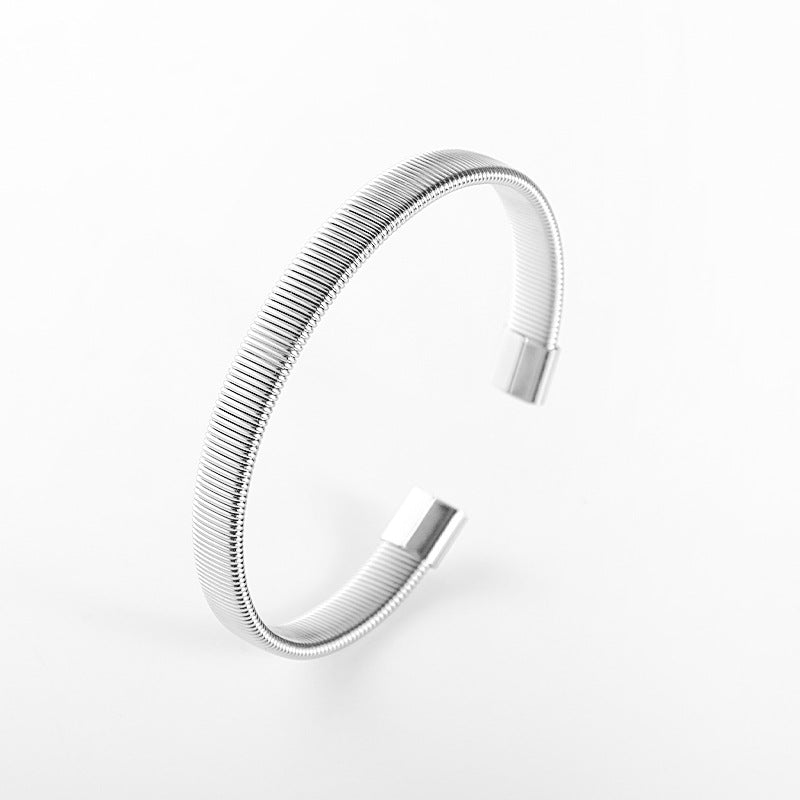 Women's & Men's Fashion Personality Retro Titanium Woven Open Round Bracelets