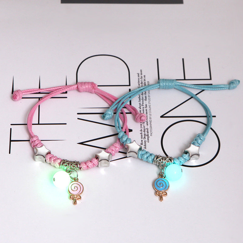 Deux bracelets de style coréen pour copines avec cœur mignon