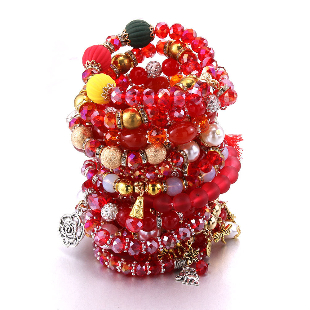Women's Grid Popular Adjustable Crystal Love Butterfly Bracelets