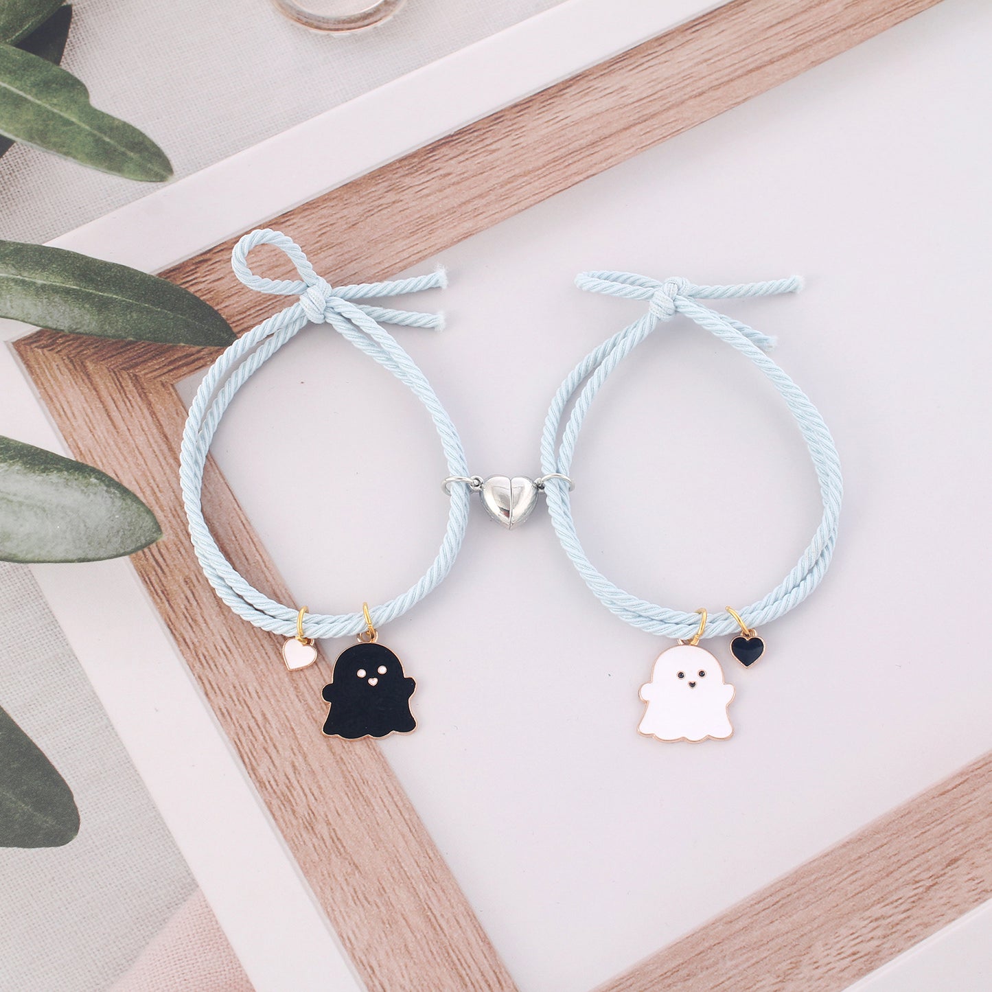 Women's & Men's Band Rope Love Magnet Halloween Ghost Bracelets