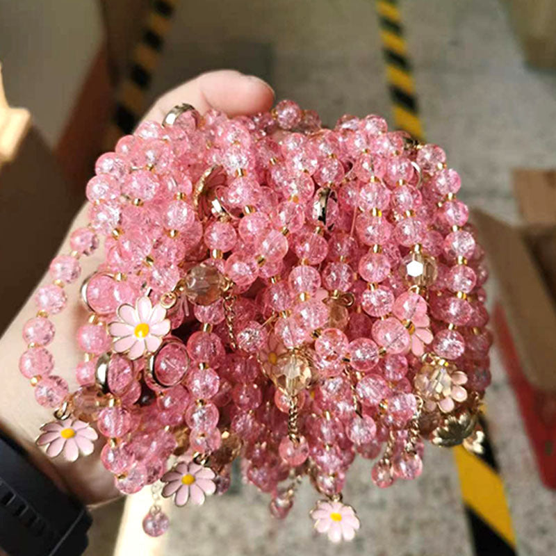 Bracelets féminins de copines de tournesol en cristal de fleur explosive