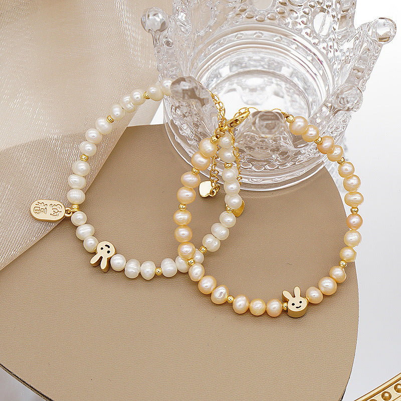 Real Freshwater Pearl Rabbit Exquisite Cute Bracelets