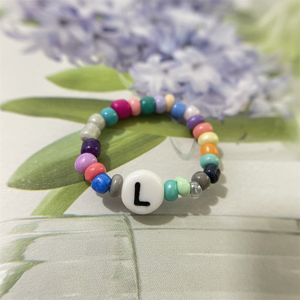 Bead Flower Colorful Woven Small Index Finger Female Rings