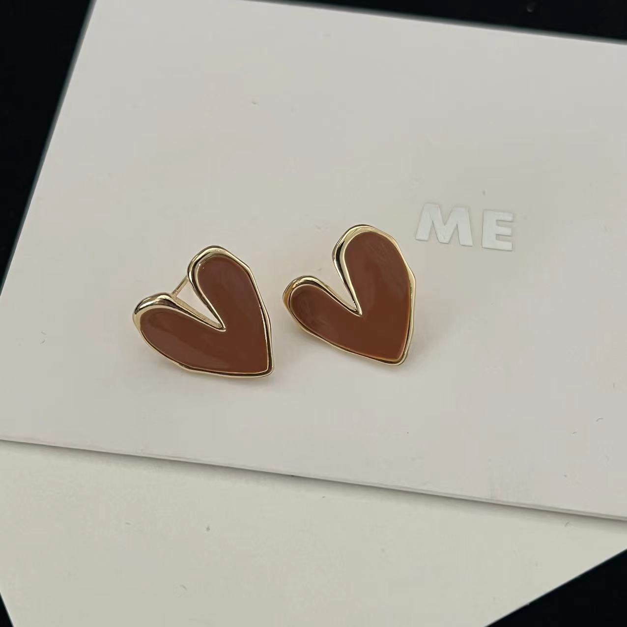 Fashion Commuter Accessories Elegant Heart-shaped Electroplated Daily Earrings