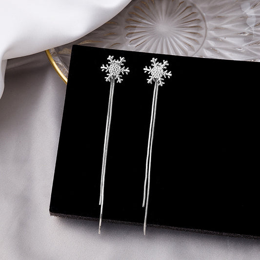 Boucles d'oreilles Sier flocon de neige gland tempérament sauvage doux