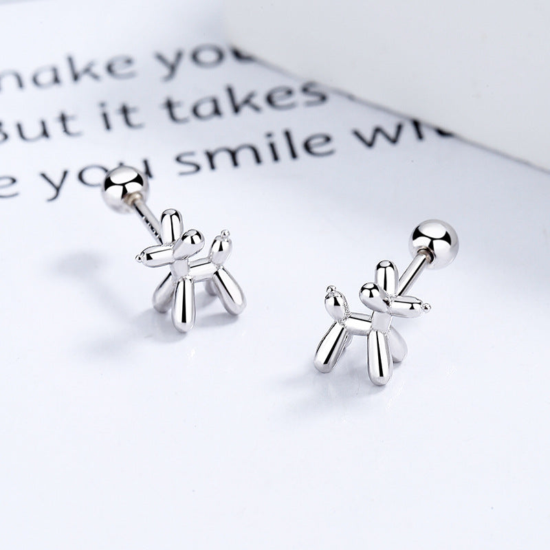 Balloon Dog Thread Female Sterling Sier Simple Personalized Earrings