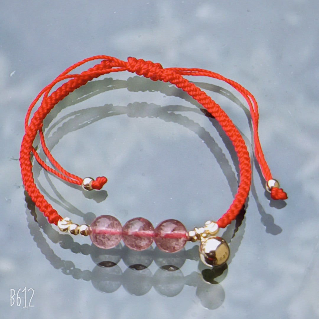 Crystal Jade Red Rope Anklet Two Bracelets