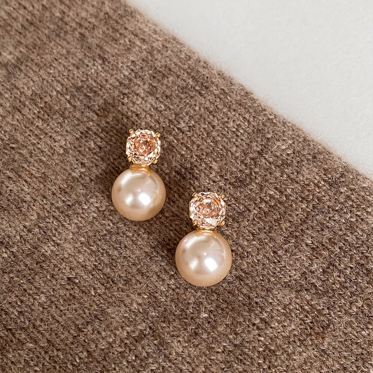 Luxury Zircon Rose Pearl Female High Sense Temperamental Minority Fashion Rings