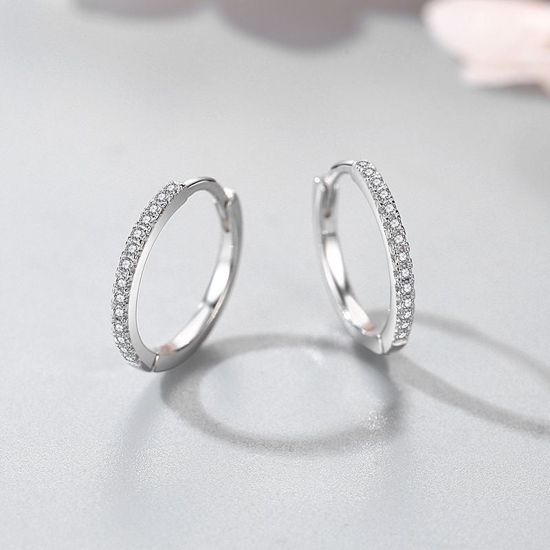 Women's Sterling Sier Korean Simple Design Micro Earrings