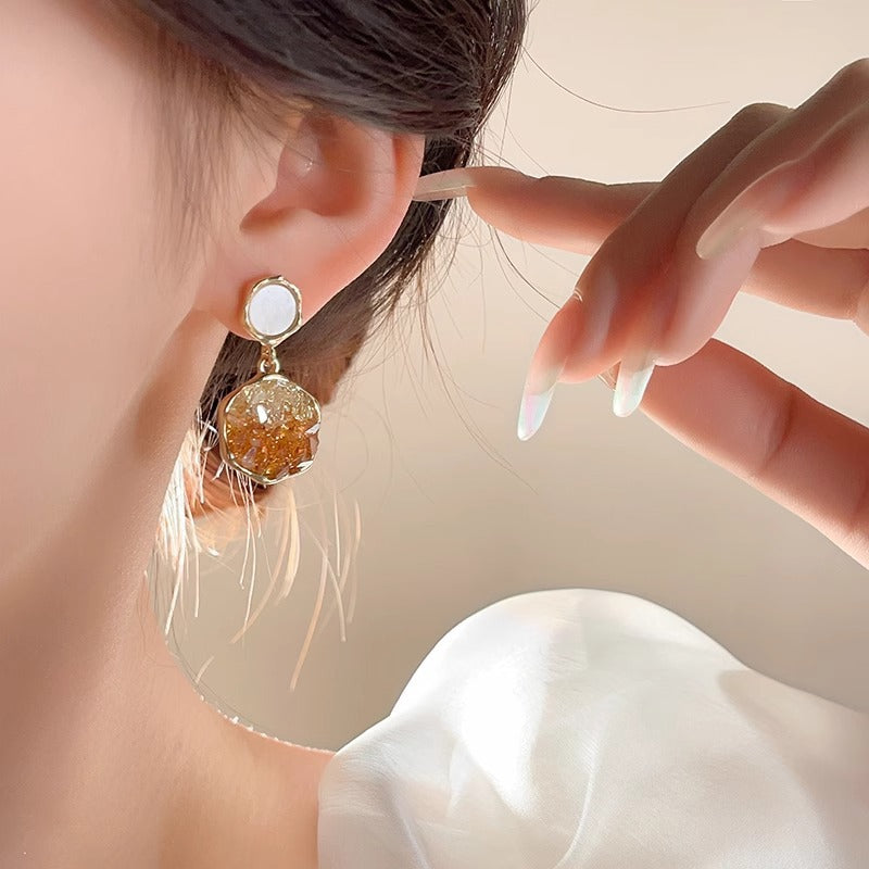 Gradient Crystal Female Design High-grade Light Earrings