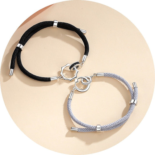 Bracelets double couple et un pour femmes et hommes et argent Sun Moon