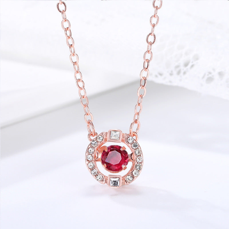 Women's Pulsatile Heart Romantic Heart-shaped Red Clavicle Necklaces