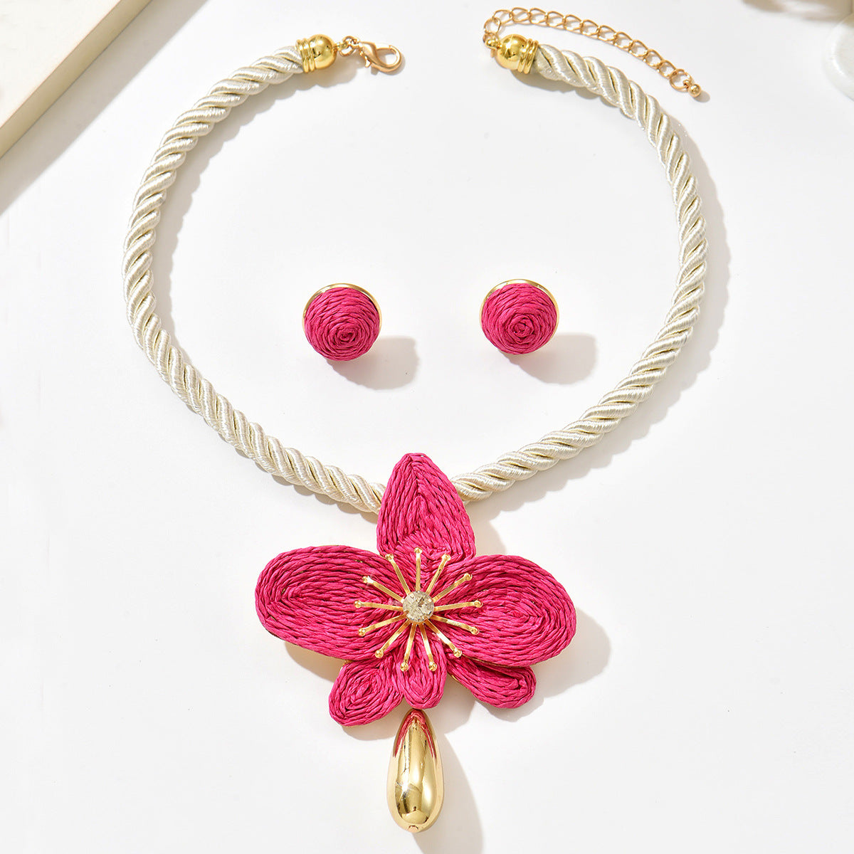 Women's Flower Raffia Retro Affordable Luxury High-grade Jewelry Set