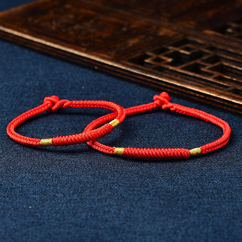 Dorje – Bracelets de vie en corde rouge pour femme, lapin, nœud