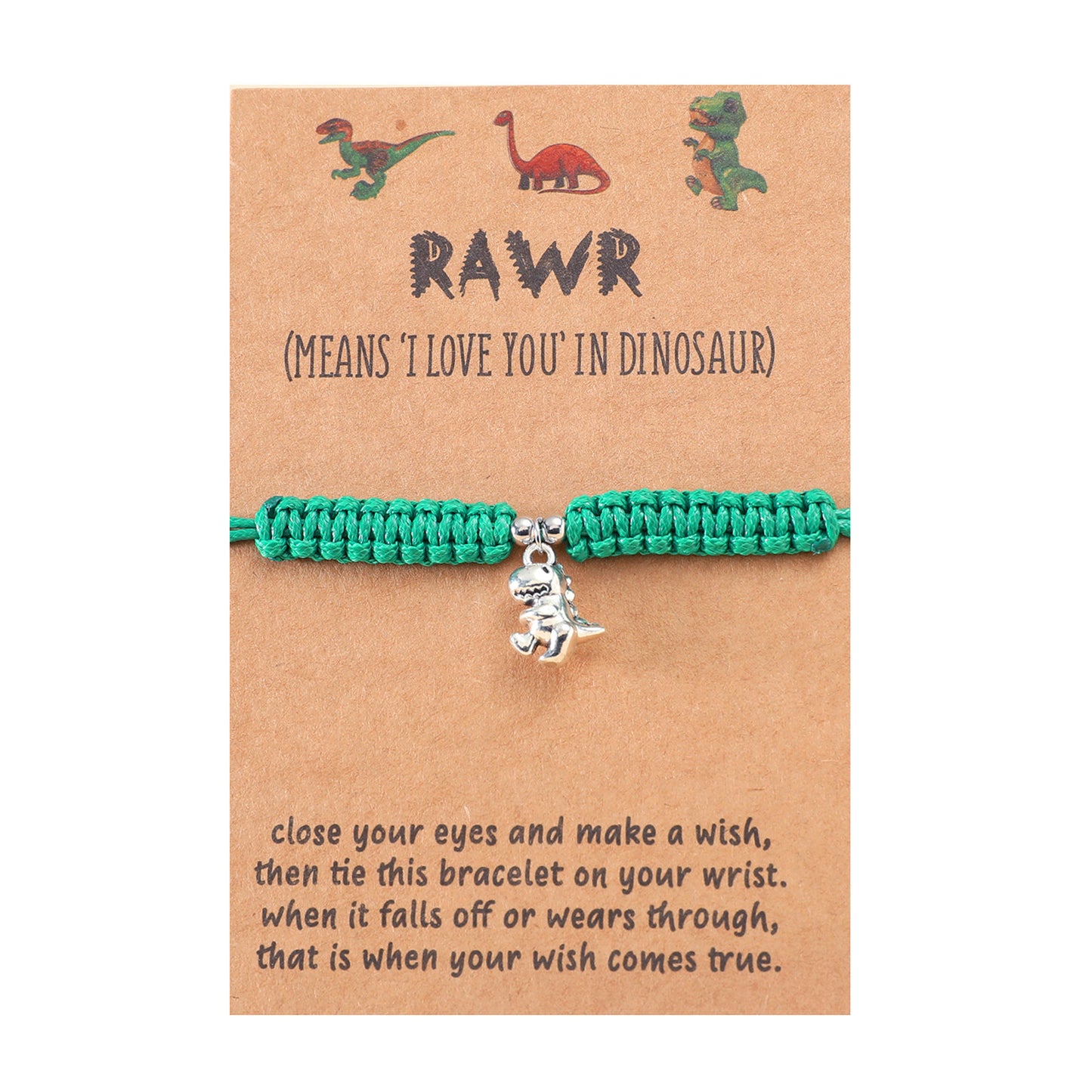 Personality Little Dinosaur Knot Woven Card Bracelets