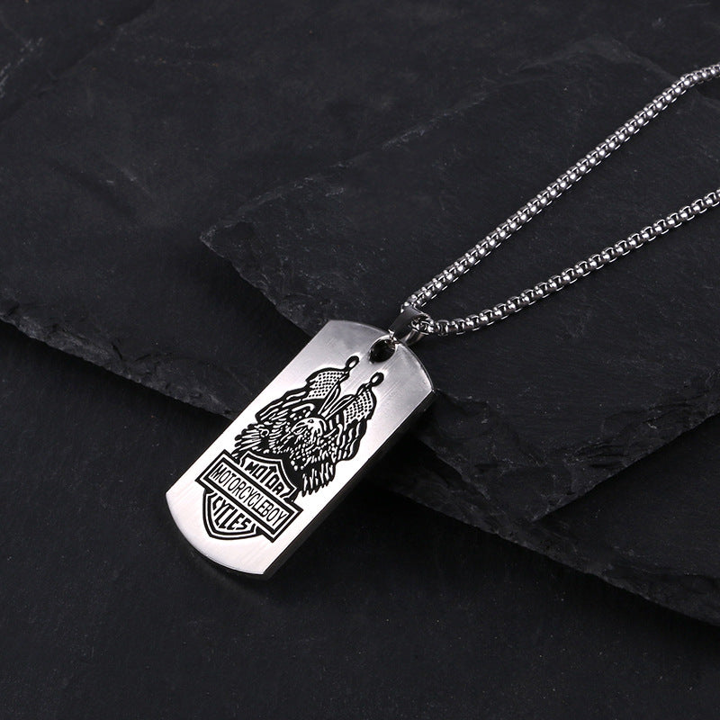 Personality Dog Tag Pendant Design Sense Retro Titanium Necklaces