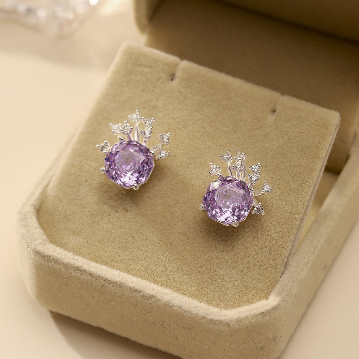Pearl Colorful Zircon Female Fresh Temperament Stud Earrings