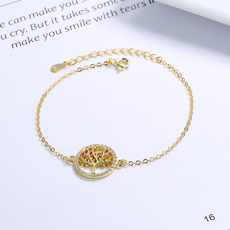 Of Life Female Design Hollow Leaf Bracelets