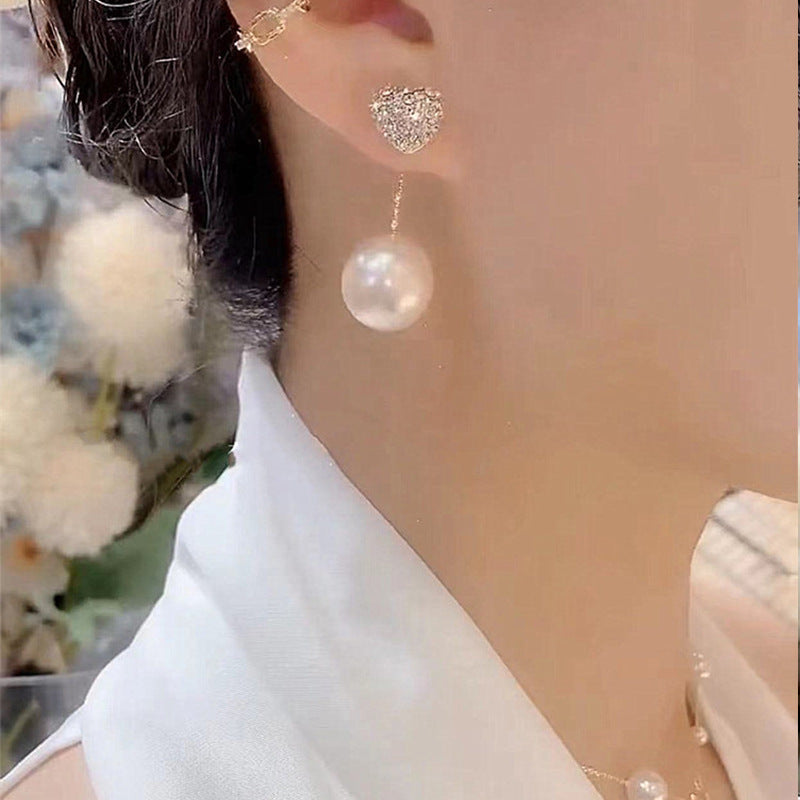 Bijoux coeur aimant un style pour boucles d'oreilles avancées élégantes en perles