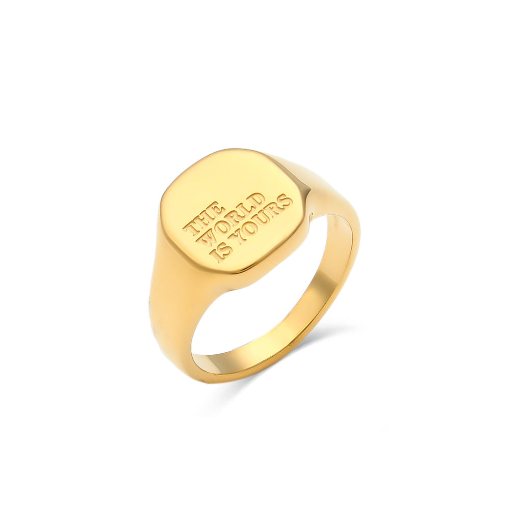 Women's Letters Special Interest Light Luxury Fashion Ring