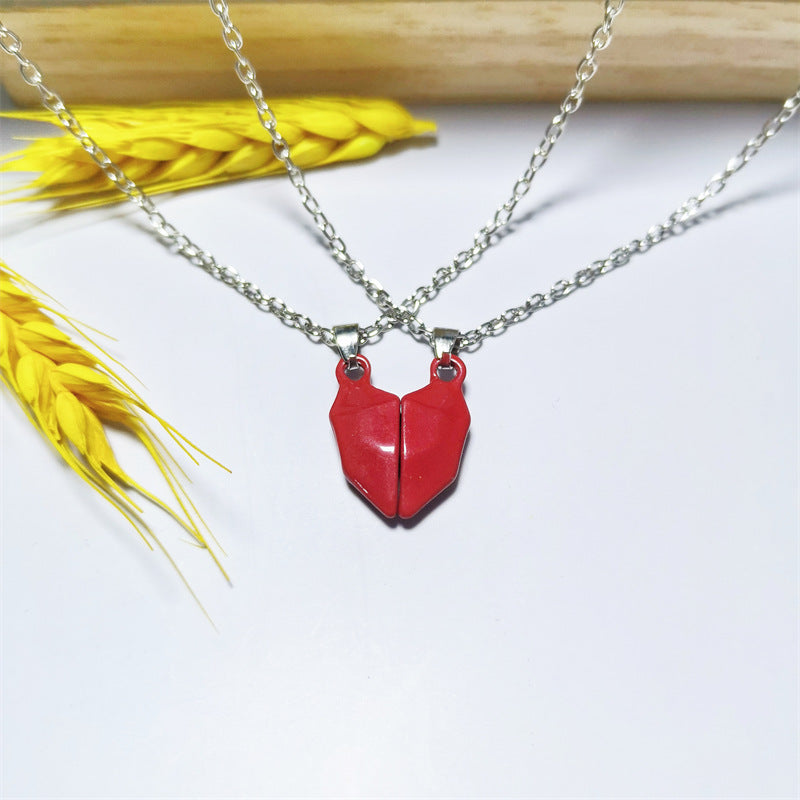 Women's & Men's Love Magnet Couple Color Matching Minimalist Creative Stone Necklaces