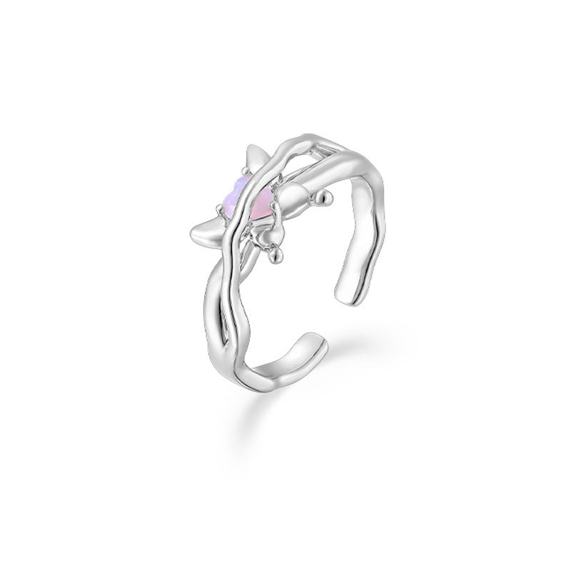 Women's Tulip Open-end Zircon High-grade Light Luxury Personality Fashion Ring