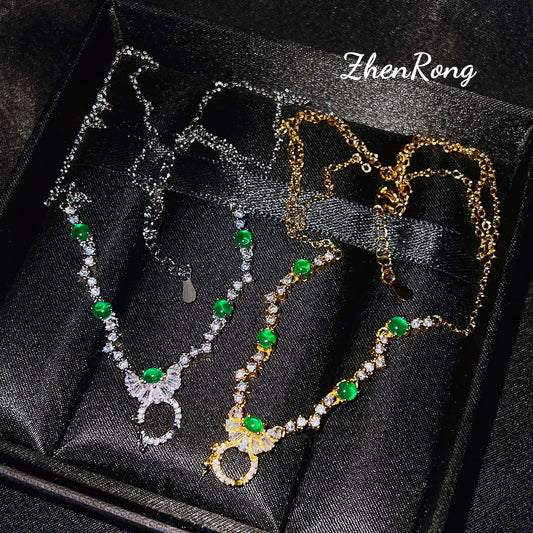 Women's Wear Suspender Buckles Universal Jewelry Jade Necklaces