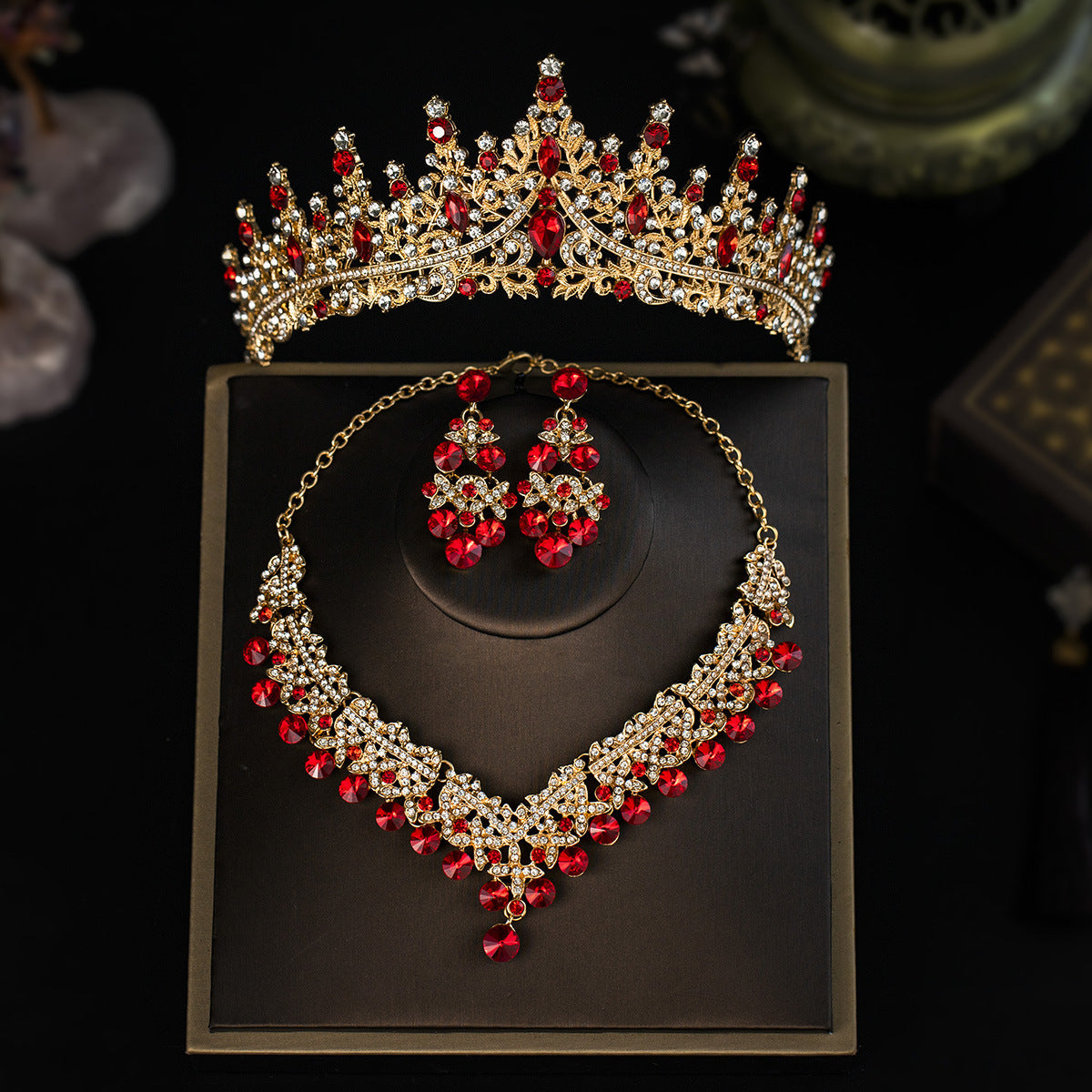 Bridal Three-piece High Sense Ball Wedding Decoration Alloy Jewelry Set