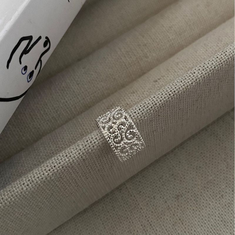 Tang Grass Pattern Sterling Sier Temperamental Hollow Carved Ballet Without Ear Clip