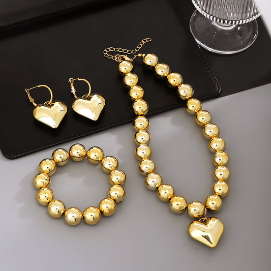 Simplicity Exaggeration Love High-grade Personality Geometry Jewelry Set