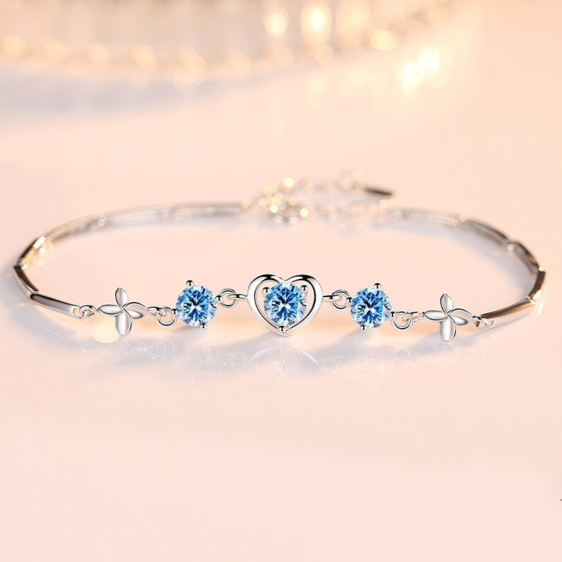 Clover Heart-shaped Female Korean Simple Mori Style Girlfriend Valentine's Bracelets