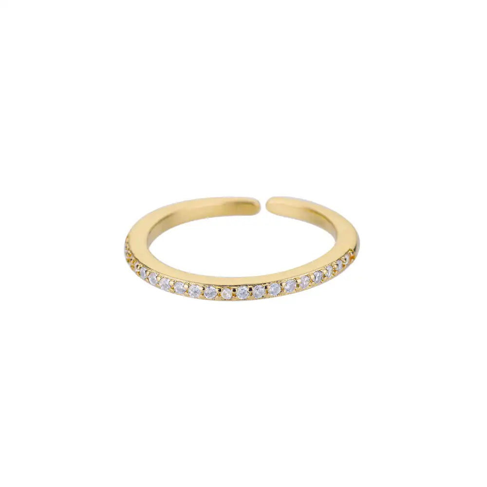 Women's Geometric Color Zircon Gold Personalized Simple Ring