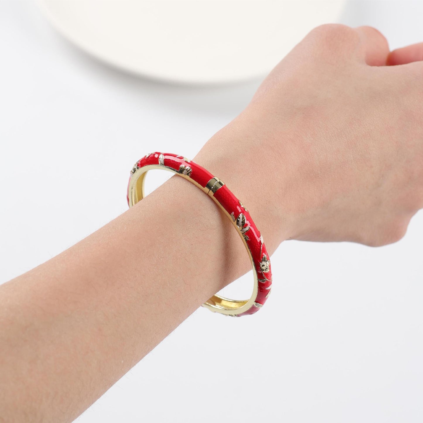 Ethnic Style Open Carved Chinese Handmade Metal Bracelets