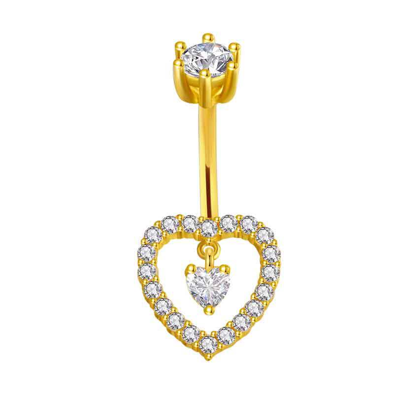 Gold Belly Rhinestone Zircon Style Navel Buckle Earrings