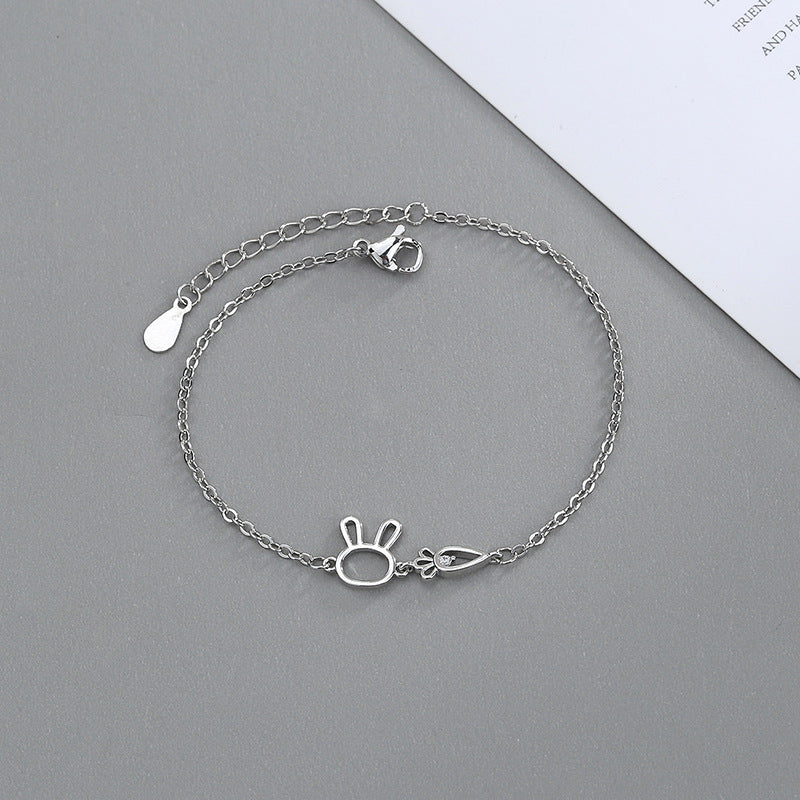 Cute Carrot Rabbit Rhinestone Simple Hollow Bracelets