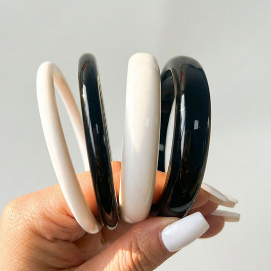 Women's Xi Black White Circle Resin Fashionable Simple Niche Temperament High-grade Bracelet