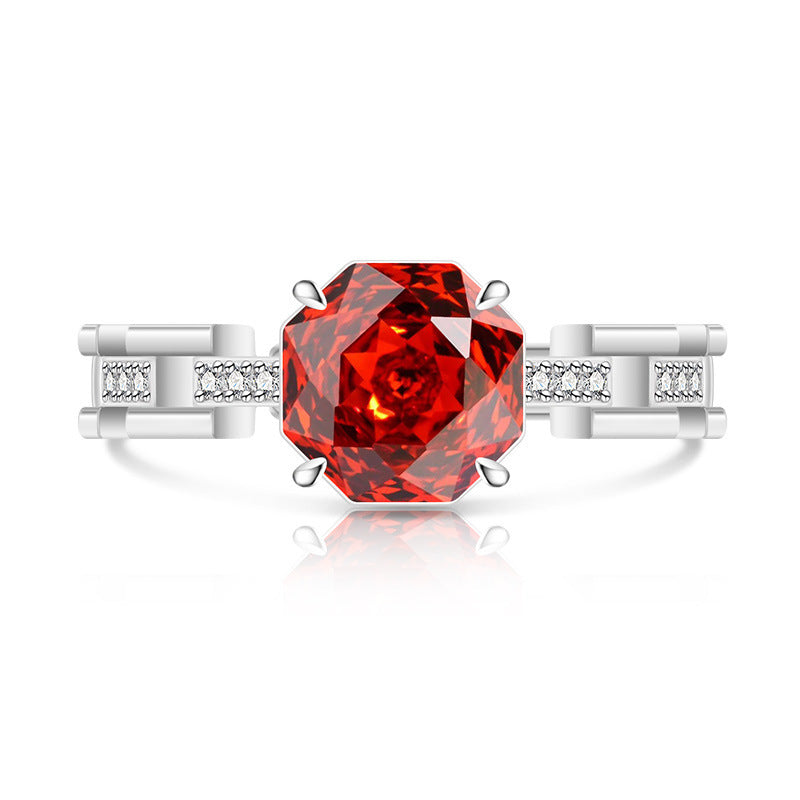 Rose Cut Inlaid Super Flash Fashion Live Ring