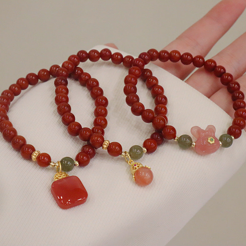 Rote Achat-Jade-Temperament-Wild-Life-Armbänder