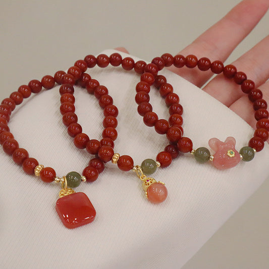 Bracelets de vie sauvage de tempérament de Jade d'agate rouge