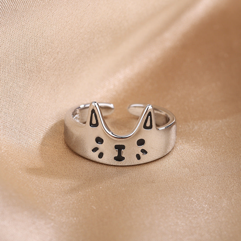 Women's Cute Cartoon Epoxy Cat Sweet Design Ring