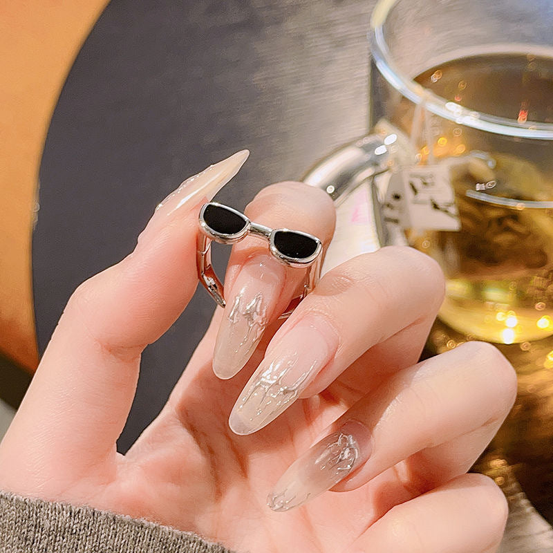 Cute Sweet Cool Glasses Index Finger Niche Open Design Light Rings