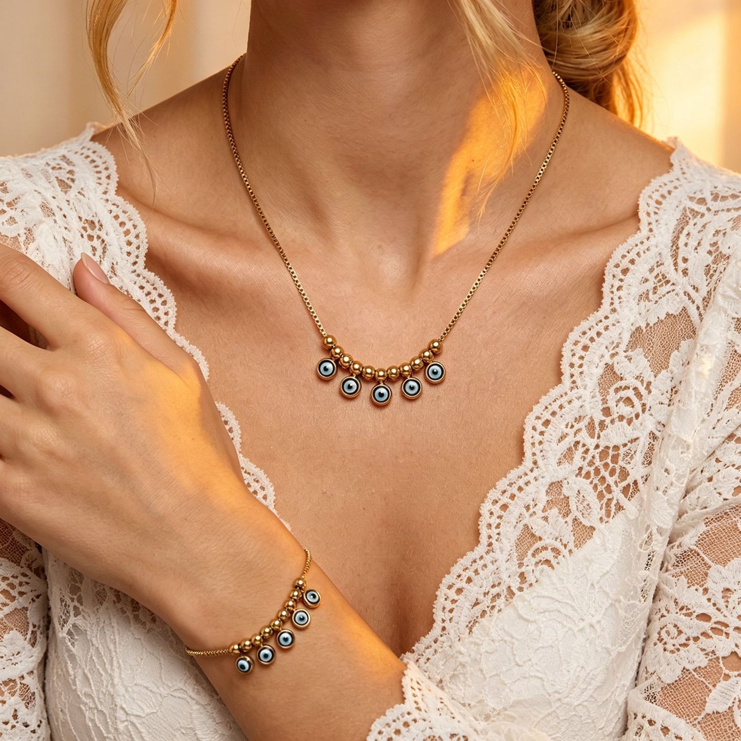 Steel Diamond Tassel Simple Niche Daily Versatile Twin Necklace