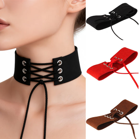 Stylish Simple Personality Exaggerated Punk Sexy Binding Collar Neckband Necklace